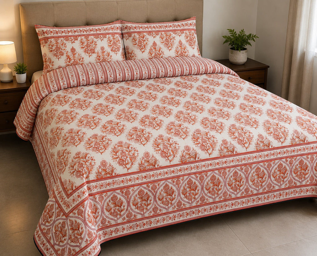 Coral Blossom Duvet Set