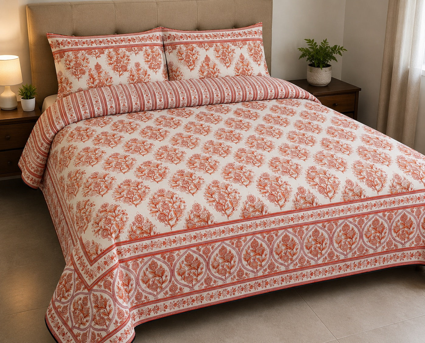 Coral Blossom Duvet Set