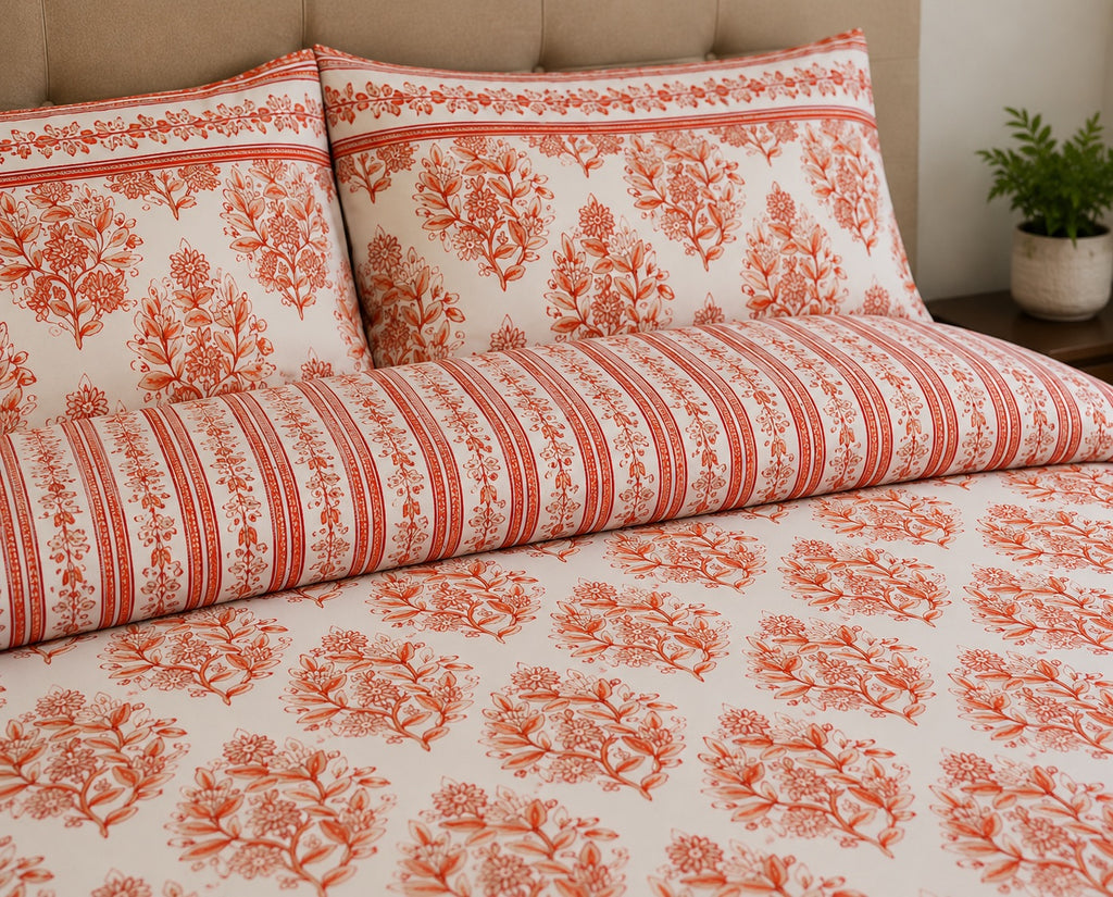 Coral Blossom Duvet Set