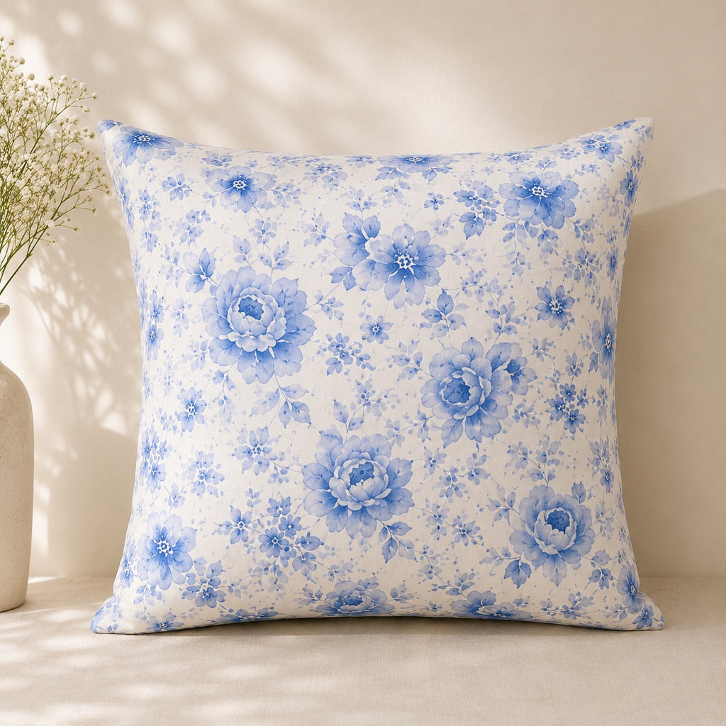 Blue Petals Dream Cushion Cover