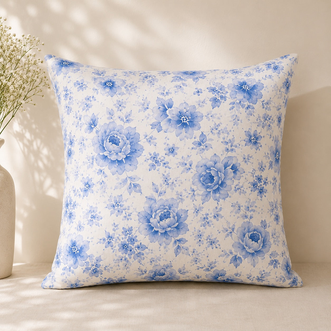 Blue Petals Dream Cushion Cover